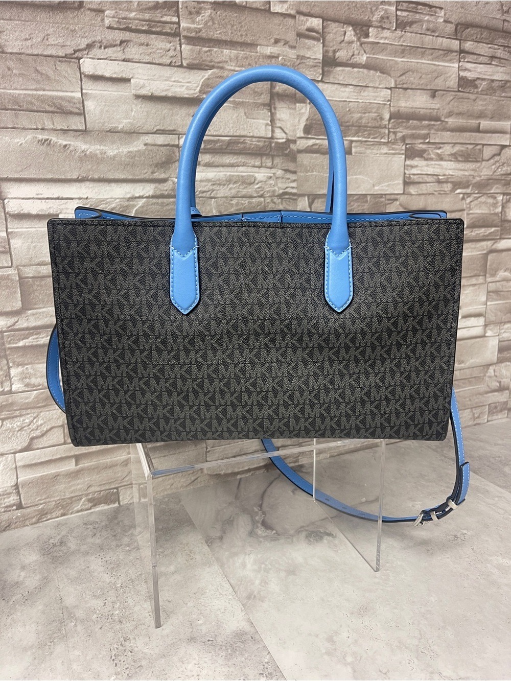 Michael Kors Scarlett Medium Satchel & Matching Wallet South Pacific Blue - Picture 4 of 12